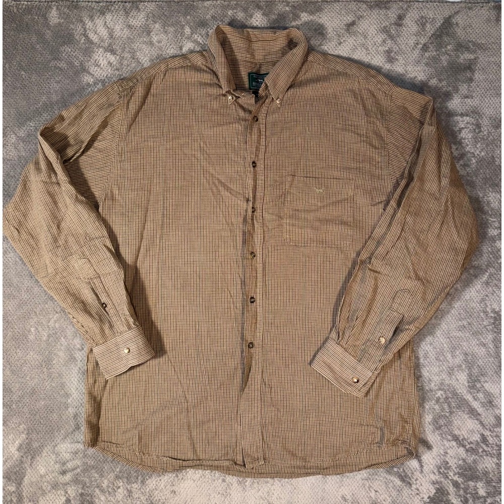 Rodd & Gunn Men's XXL Brown Houndstooth Check Button Down Shirt 100% Cotton